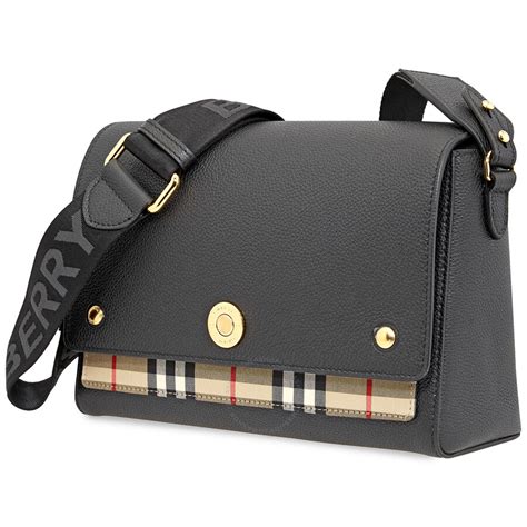 burberry small leather crossbody bag black|Burberry check e canvas bag.